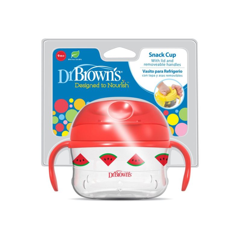 Vasito Para Snacks Con Tapa Y Asas Removibles Rojo - Dr. Browns