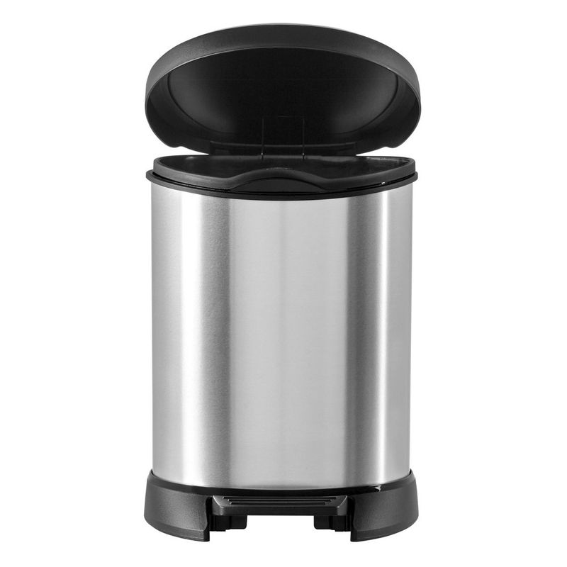 Basurero Deco Plateado Y Negro De 5 Lts - Keter