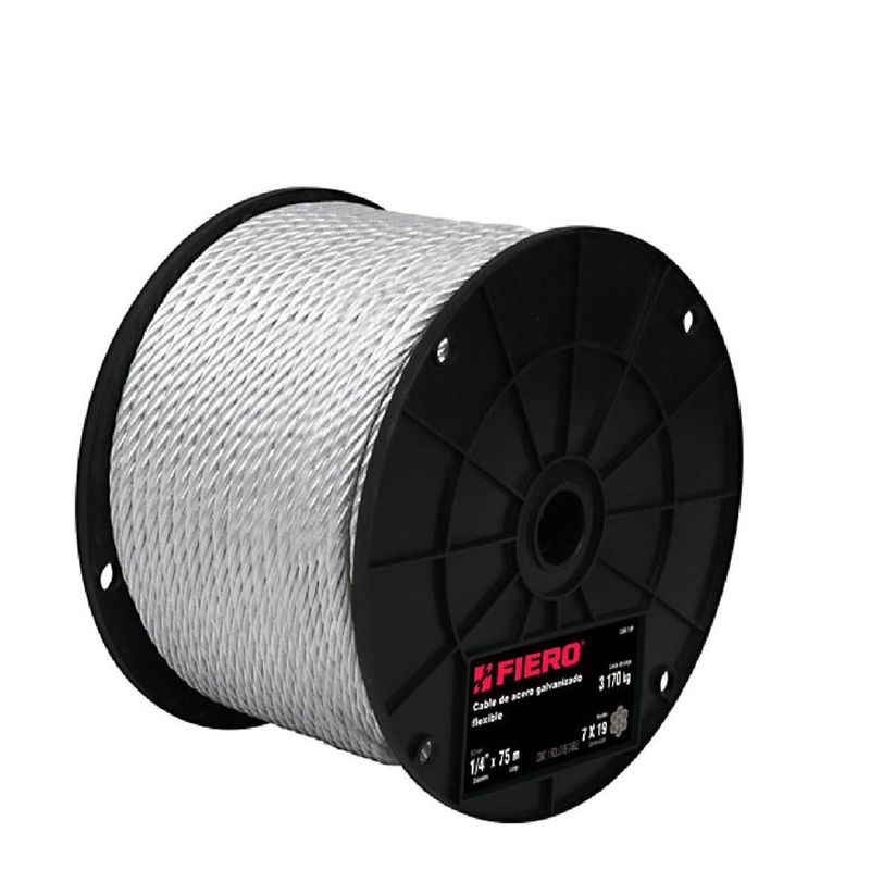 Cable Flexible de Acero 1/4 plg por Metro