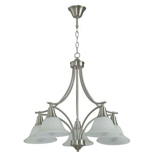 Lámpara de Techo 5 Luces Vidrio Esmerilado Níquel Satinado 60 W