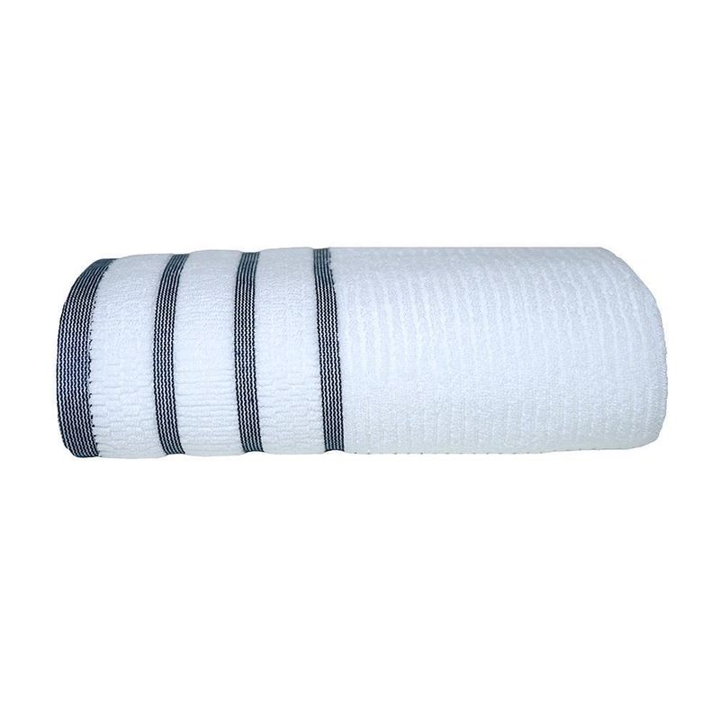 Toalla De Baño 90X150 Cm Blanco Y Gris Oscuro - Viva