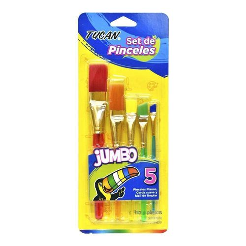 Pincel Mixto Transparente Jumbo 5 Uni - Tucan