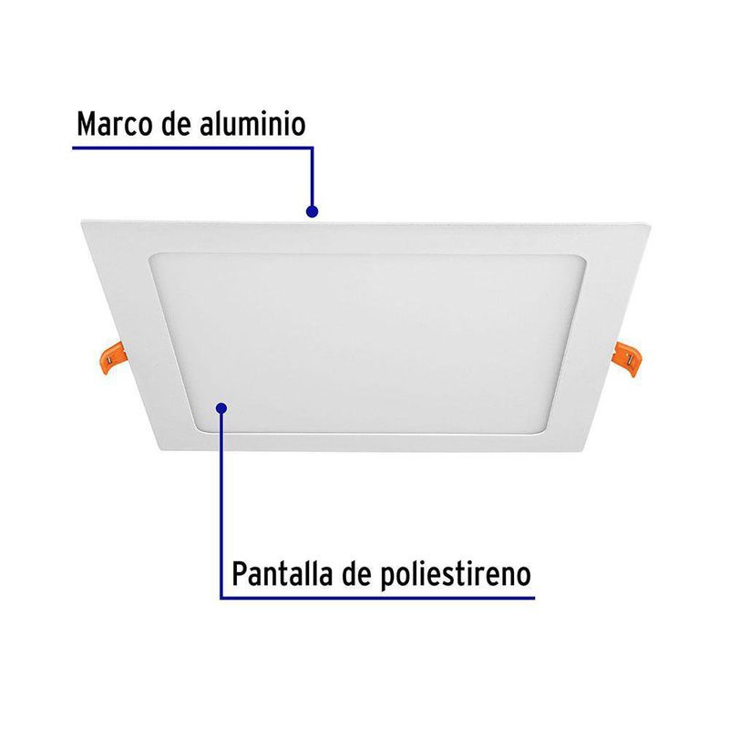 Lámpara LED Cuadrada Luz Cálida 18 W - Volteck