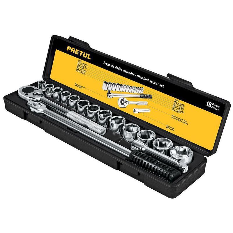 Set De Copas Y Accesorios 16 Piezas Raíz 1 2 Plg - Pretul