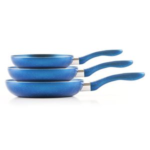 Set de 3 Sartenes Efecto Mármol Azul