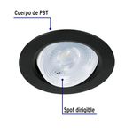 Lámpara LED Dirigible Empotrable Luz De Día 5 W Negra - Volteck