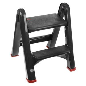 Escalera de 2 Gradas Plegable Negra