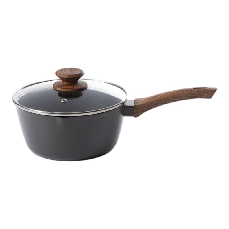 Cacerola Antiadherente Amberg con Tapa y Asa Imitación Madera 2.5 Litros