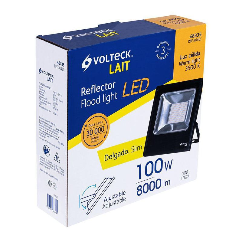 Reflector Delgado LED Luz Cálida 100 W - Volteck