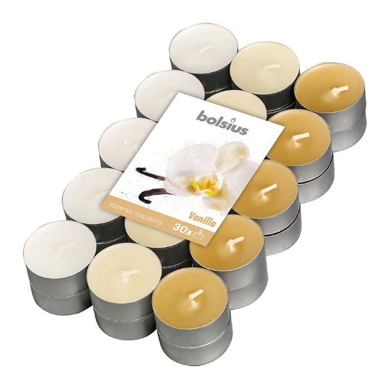 Vela Tealight 4Hr Set 30 Vainilla - Bolsius