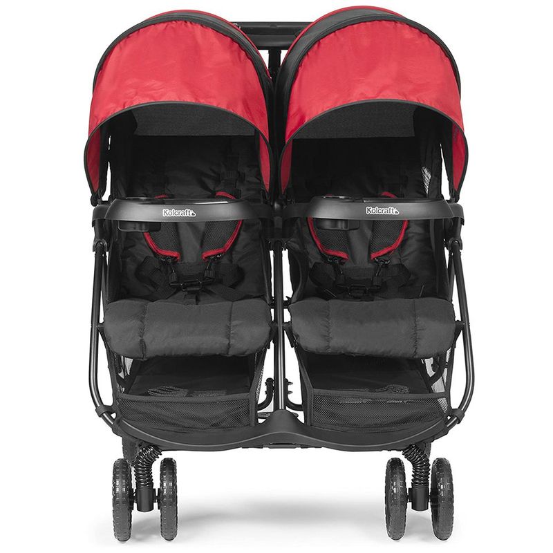 Carruaje Doble Plegable Cloud Plus Negro y Rojo