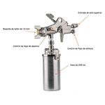 Pistola Compacta Para Retoques Vaso De Aluminio 50 Psi - Truper