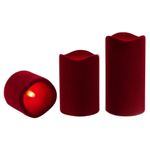 Set De 3 Velas LED Burgundy Con Mecha - Scandi