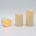 Set De 3 Velas LED Burgundy Con Mecha - Scandi