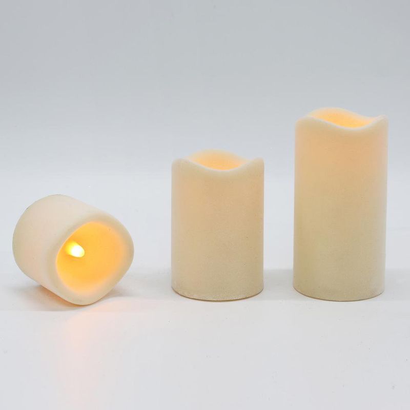 Set De 3 Velas LED Burgundy Con Mecha - Scandi