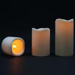 Set De 3 Velas LED Burgundy Con Mecha - Scandi