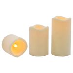 Set De 3 Velas LED Burgundy Con Mecha - Scandi