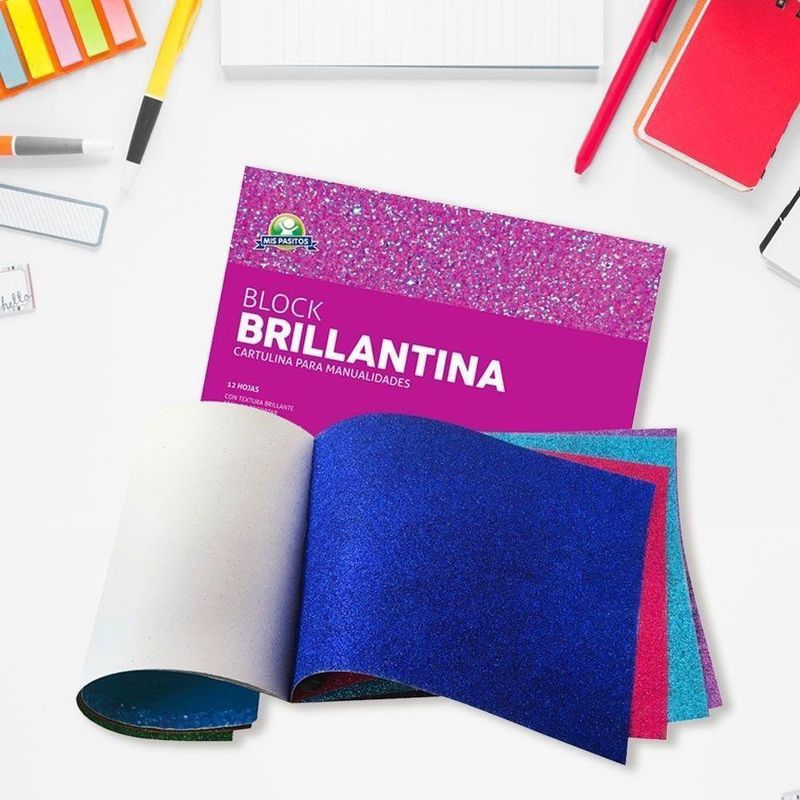 Block Cartulina Brillantina Oficio 12H - Mis Pasitos