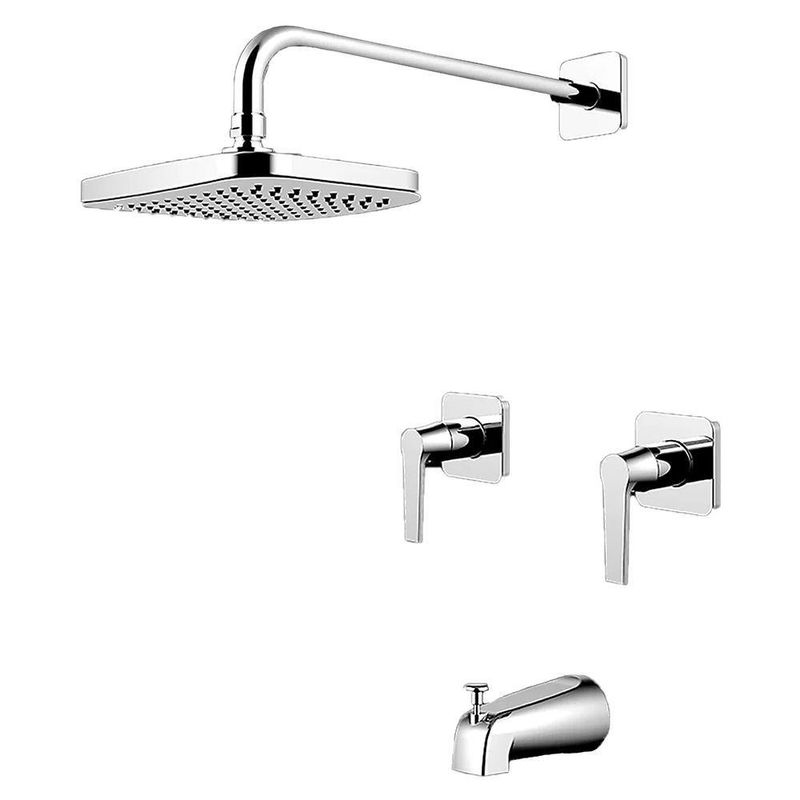 Ducha Arteza Con 2 Llaves Mezcladora Y Piton Cromado Lainz - Pfister