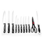 Set De Cuchillos Con Base 12 Pzas Gris - Nordika