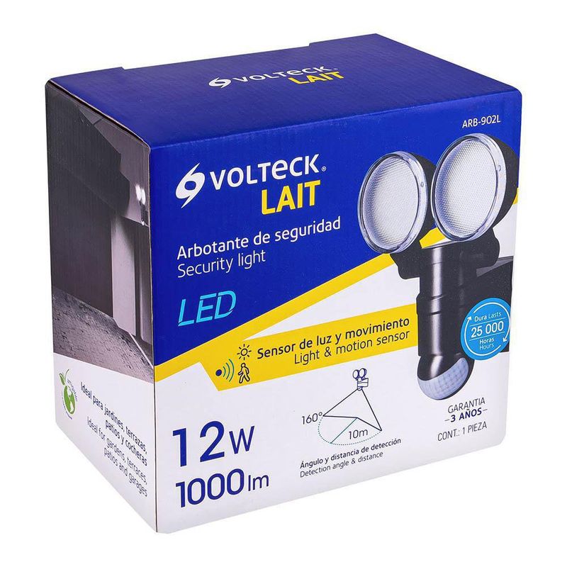 Lampara De Exterior LED Con Sensor De Movimiento 12 W - Volteck