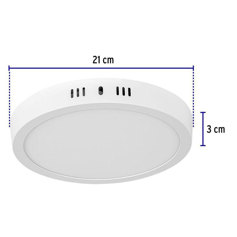 Lámpara Tipo Plafón LED Redonda Luz Cálida 18 W - Volteck