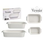 Set De Bandejas De Porcelana Rectangulares 2 Pzas