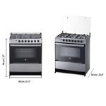 Estufa De Gas 6 Hornillas Con Horno Gris 32 Plg  - Indurama