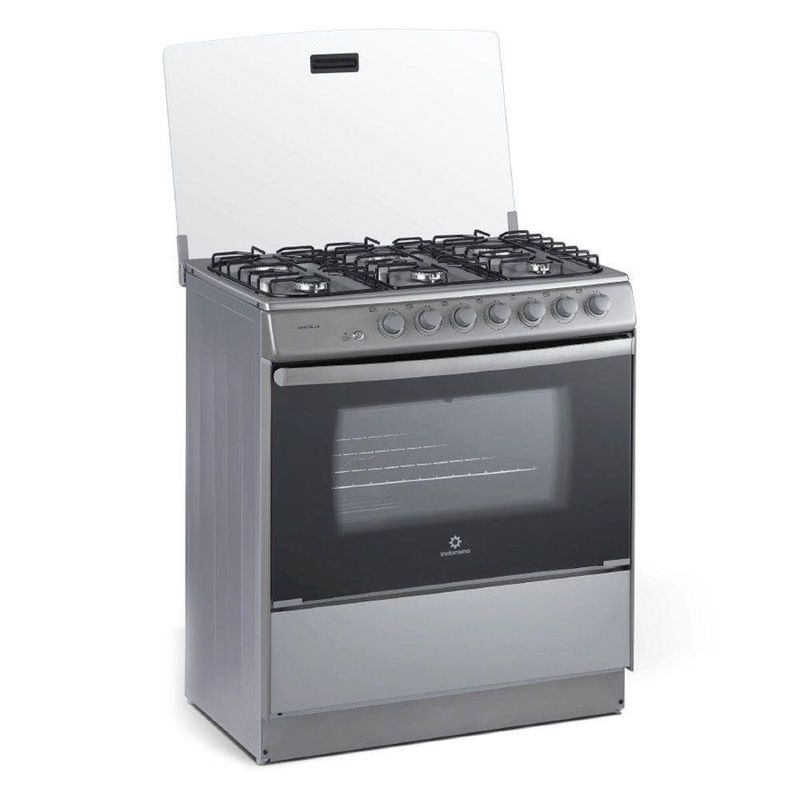 Estufa De Gas 6 Hornillas Con Horno Gris 32 Plg  - Indurama