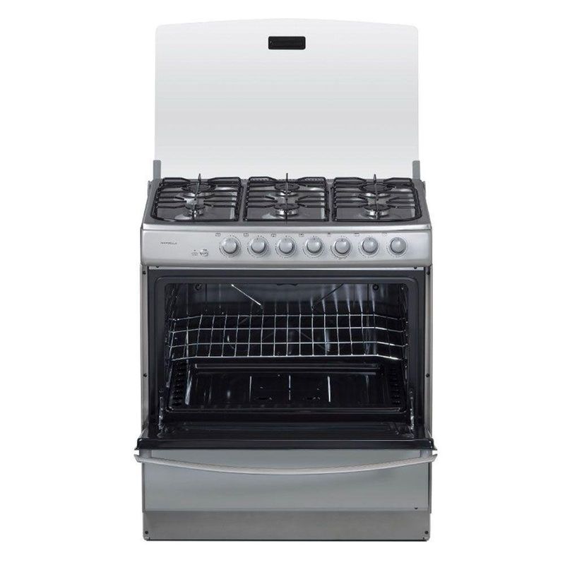 Estufa De Gas 6 Hornillas Con Horno Gris 32 Plg  - Indurama