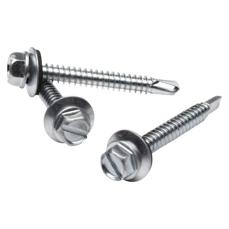Set de 25 Tornillos Cabeza Hexagonal Punta de Broca de 1/4 Plg