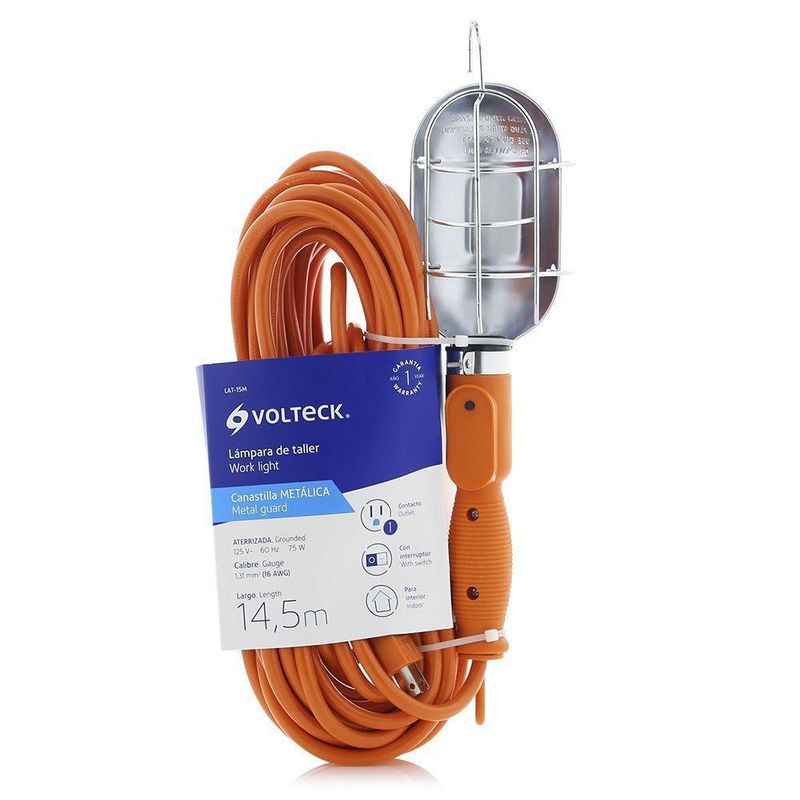 Lámpara Taller Metálica 14.5M Naranja  - Volteck