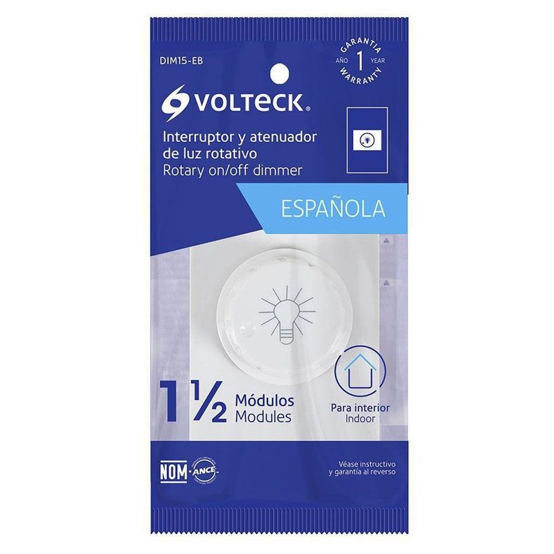 Dimmer Resistivo Sencillo Blanco - Volteck