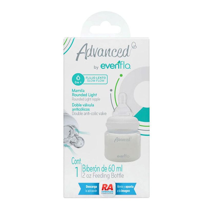 Biberón Advanced Transparente De 2 Oz - Evenflo