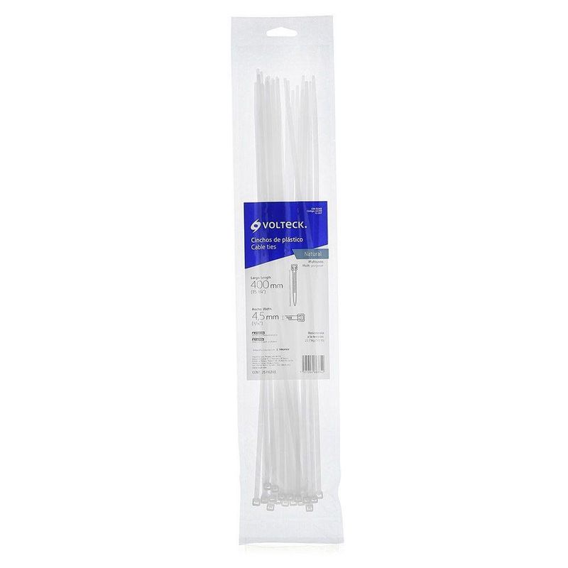 Cincho Estándar De 16 Plg Y 50 Lb Blanco 25 Pzas - Volteck