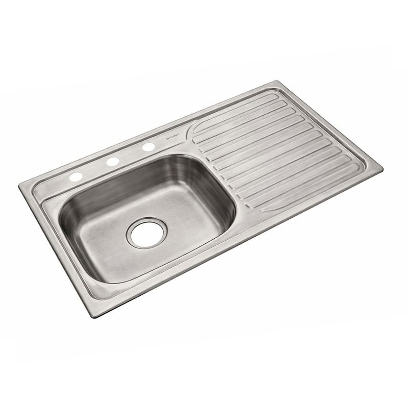 Lavatrastos Empotrable 80 x 50 cm Acero Inoxidable 1 Fosa Izquierda