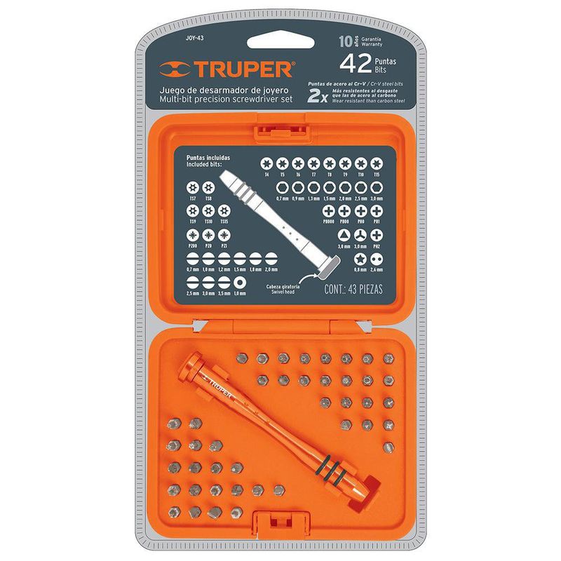 Juego Desarmadores De Joyero Punta Intercambiable 42 Pzas - Truper