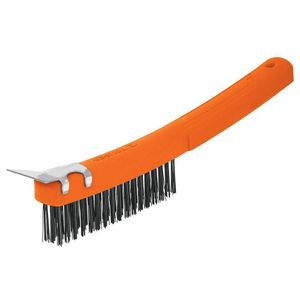 Cepillo de Alambre con Raspador y Mango Ergonómico