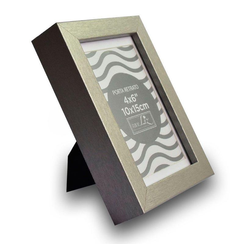 Marco Para Foto 4X6 Plateado - Flor De Liz