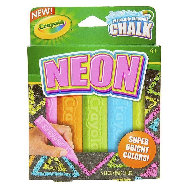 Crayola - Yeso Neon Grueso 5 Colores