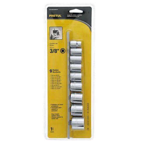 Set de 9 Copas Estándar Raíz de 3/8 Plg