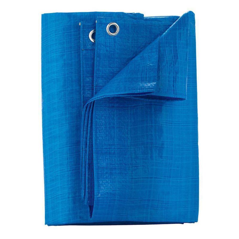 Lona Azul de Polietileno Impermeable con Ojales Reforzados 6 x 8 Pies