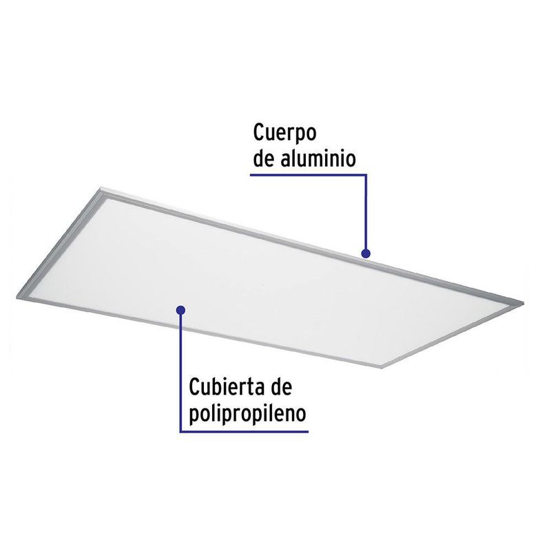 Panel LED de 65W Rectangular Empotrable o Colgante Blanco Luz Fría 120x60 Cm