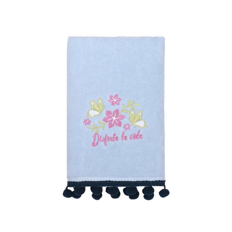 Toalla De Manos Celeste Disfruta La Vida 63.5x38 Cm - Viva