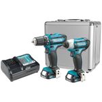 Kit Taladro 3/8 Plg Y Atornilladora Impacto 12 V Inalámbrico - Makita