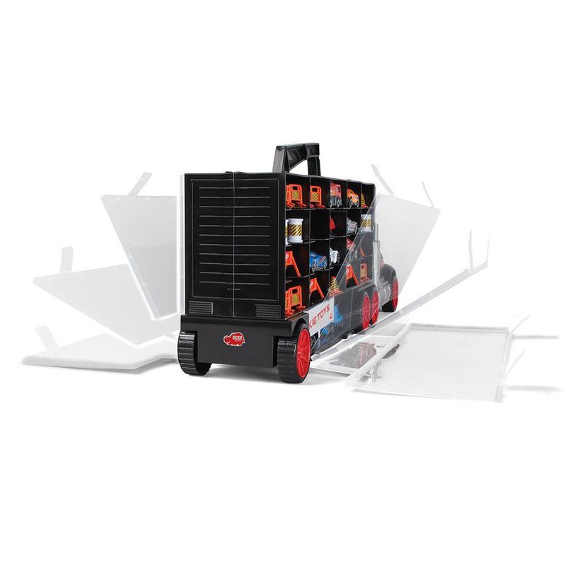 Camión Transportador De Vehículos Negro Con Rojo 62 Cm - Dickie Toys