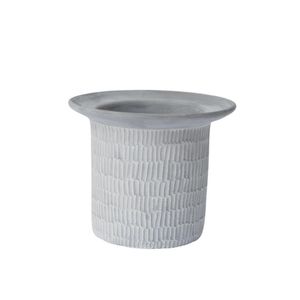 Florero Leo de Cerámica Artesanal Gris
