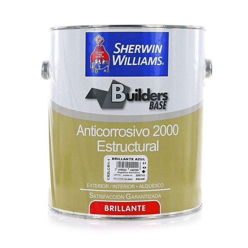 Builders Base Anticorrosivo 2000 Estructural Brillante Azul 1 Gal - Sherwin Williams