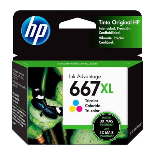 Cartucho de Tinta Tricolor para Impresora Hp 667 XL Ink Advantage