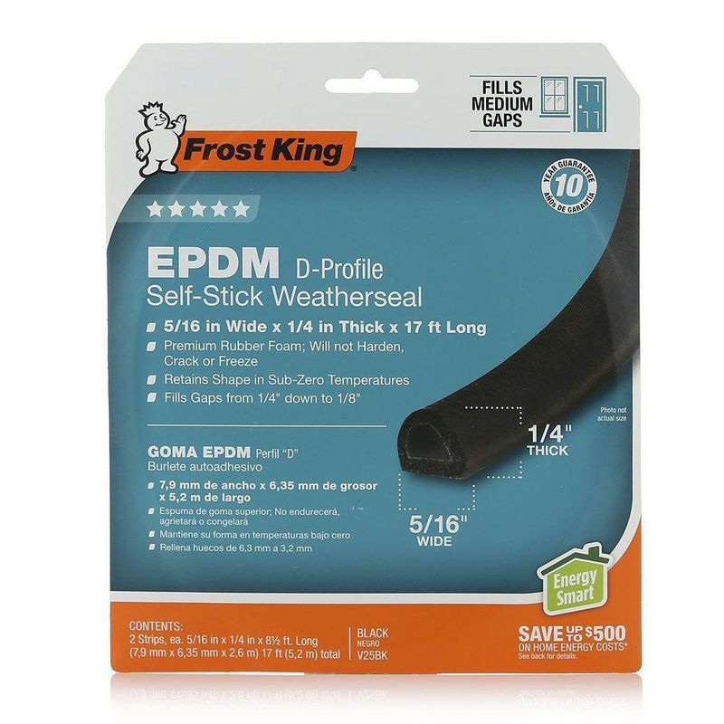 1/4T X 5/16W X 17L EPDM WEATHERSTRIP - FROST KING